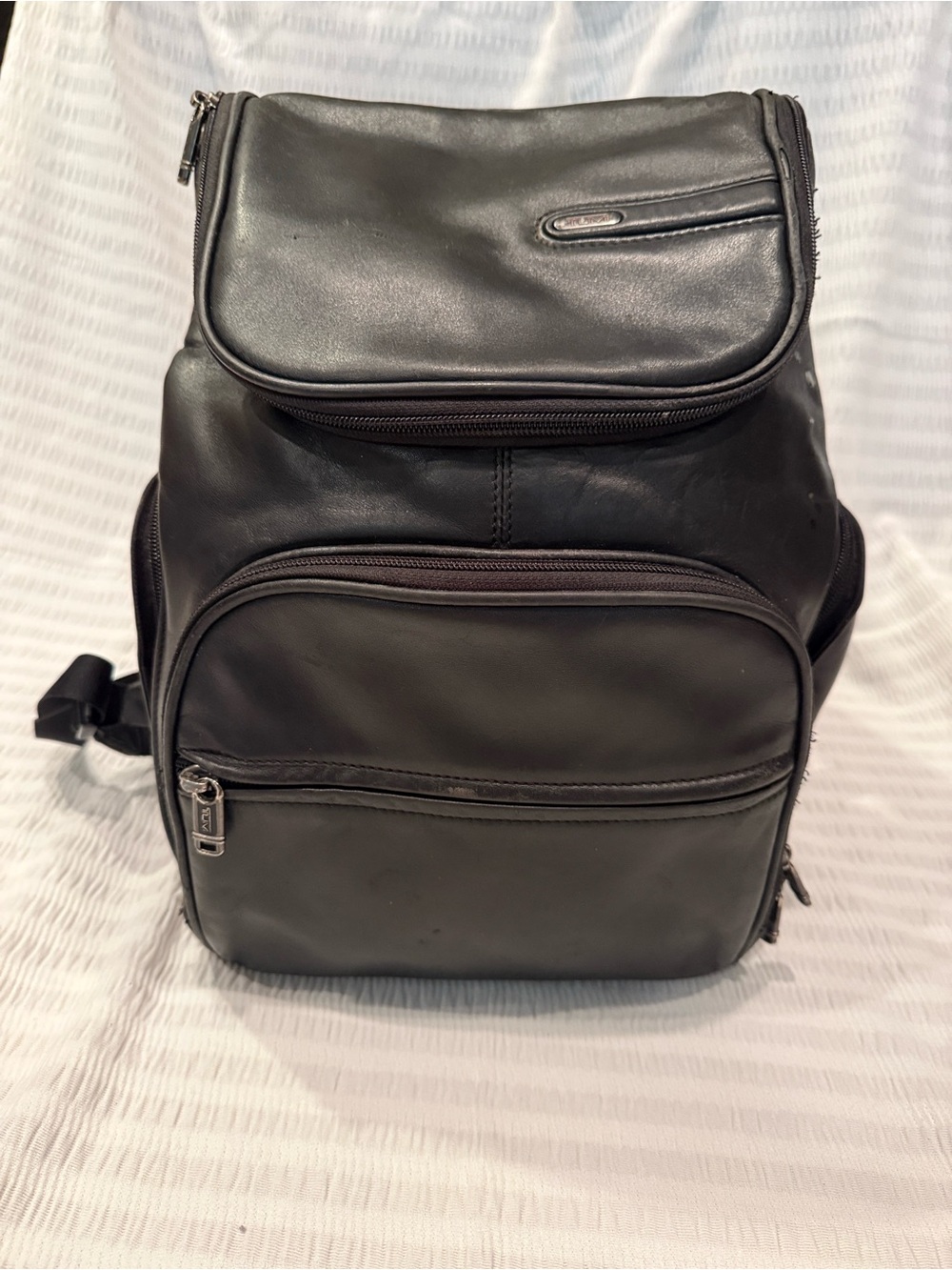 Super clean Tumi Black all leather backpack